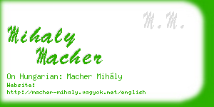 mihaly macher business card